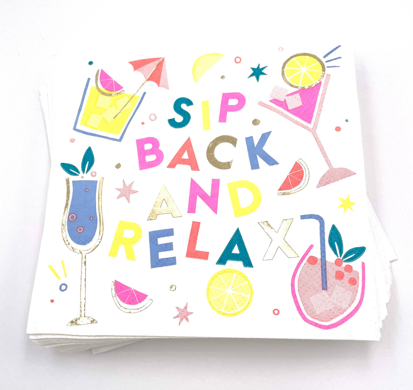 Funny Cocktail Napkins | Sip Back and Relax