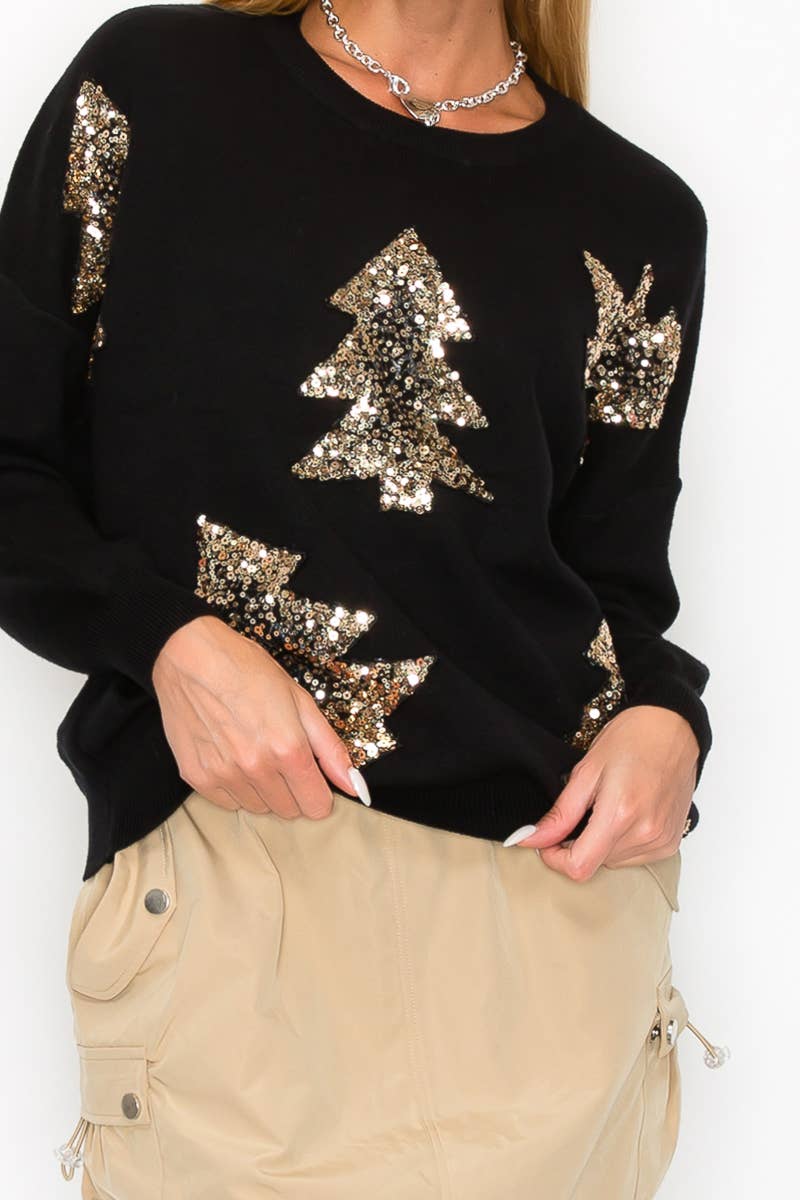 X-Mas Tree Sequins Sweater