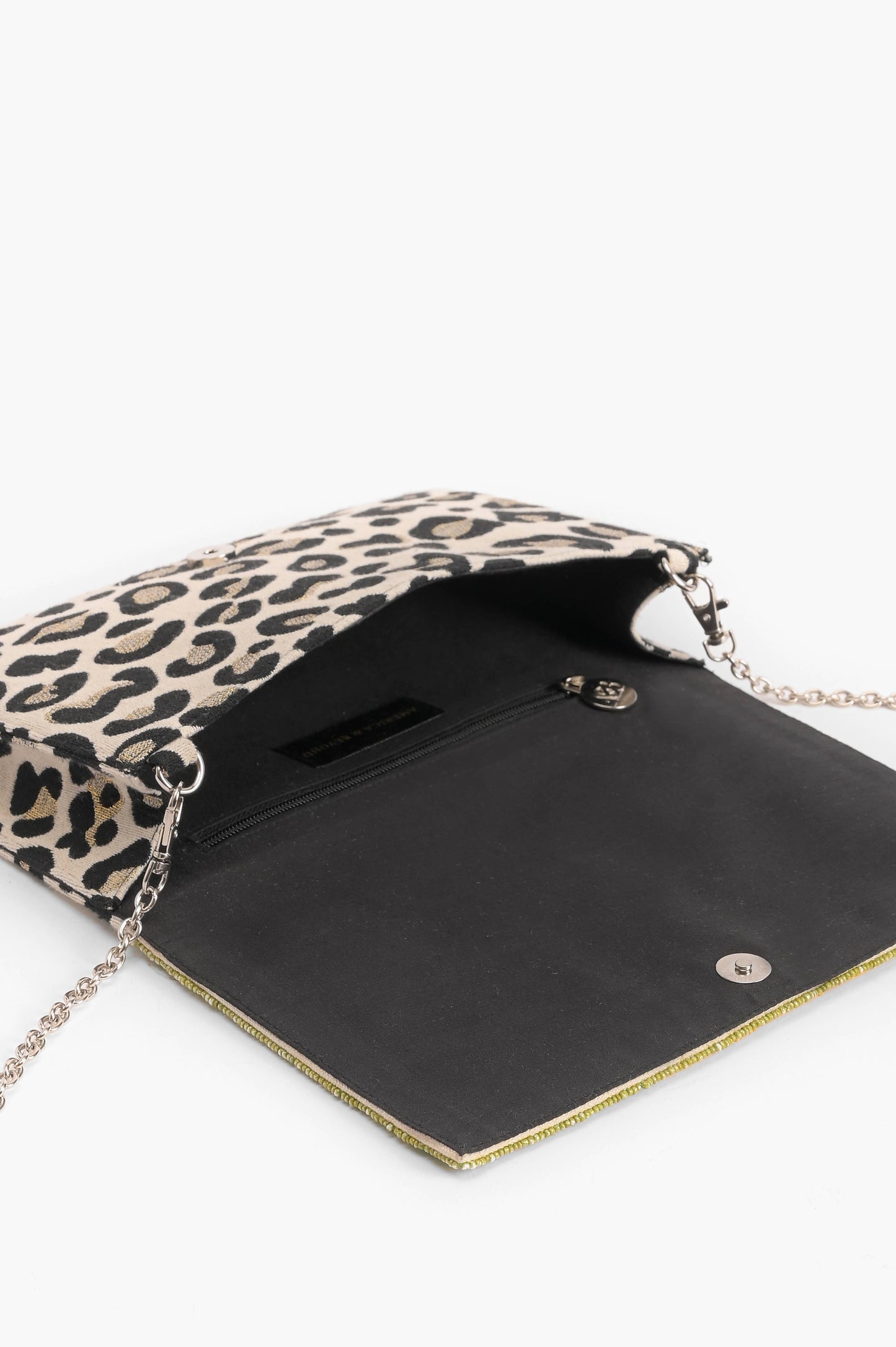 Forestry Leopard Embellished Clutch