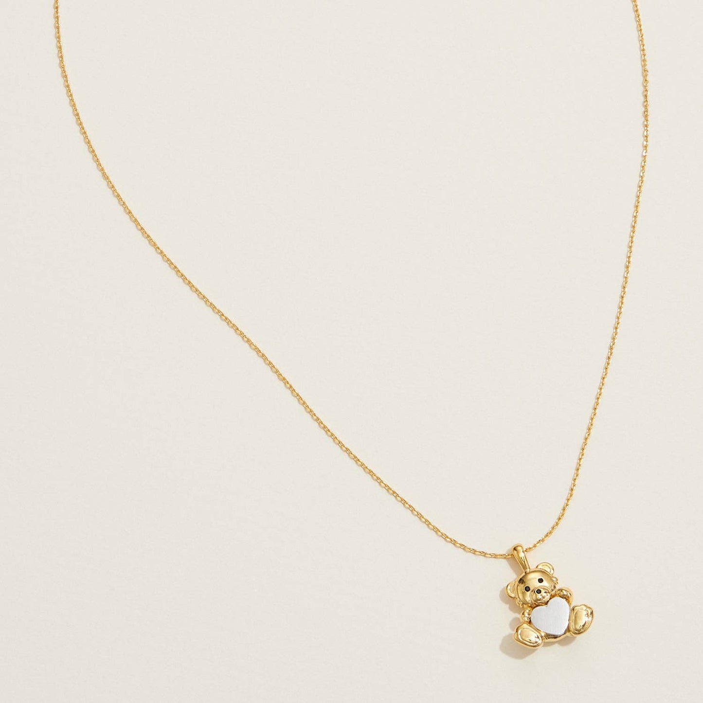 Gold Dipped Petite Bear Pendant Necklace