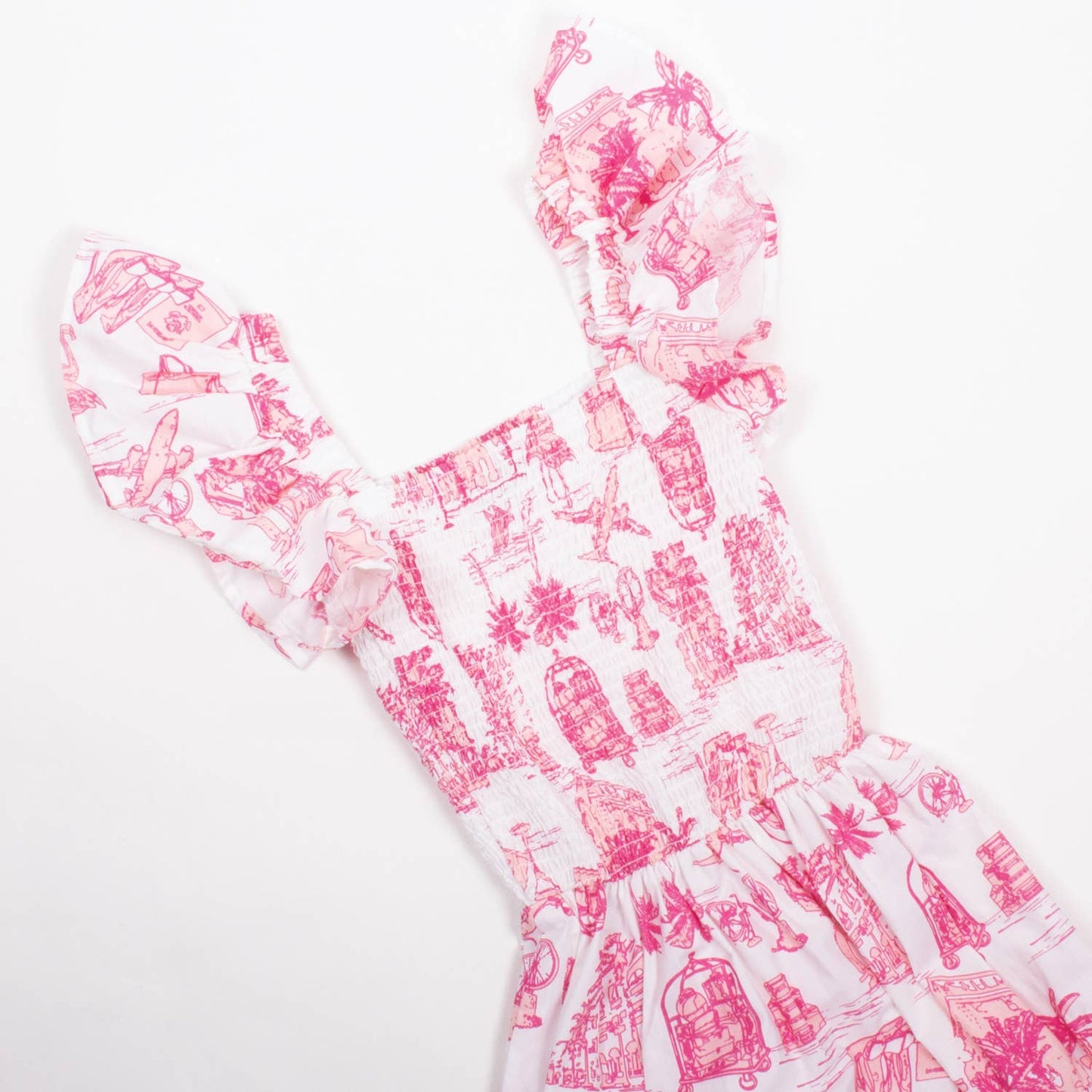 Pink Toile Smocked House Dress